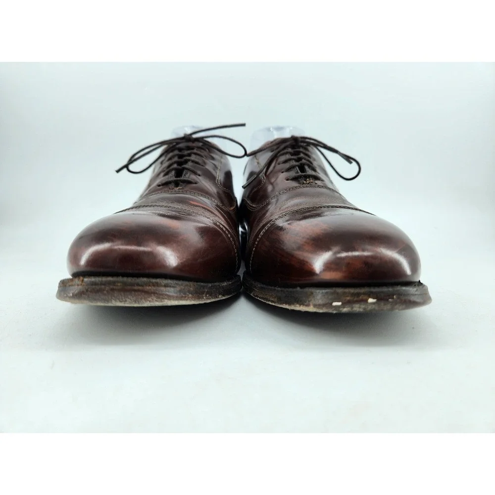 Johnston & Murphy Optima Oxford Mens 9 D Brown Leather Cap Toe Dress Shoes